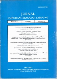 Jurnal Sains dan Teknologi Lampung, Vol 4, No. 1 Maret 2007