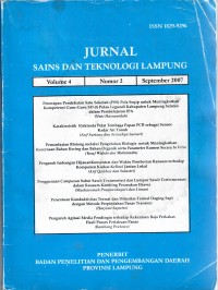 Jurnal Sains dan teknologi lampung, Vol. 4 No.2 September 2007