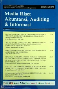 Media Riset Akuntansi, Auditing & Informasi, Vol 15, Nomor 1 April 2015