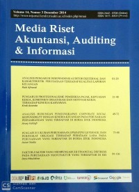 Media Riset Akuntansi, Auditing & Informasi, Vol 14, Nomor 3 Desember 2014