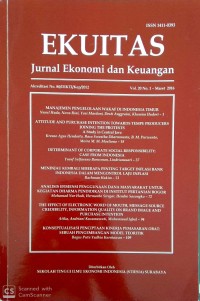 EKUITAS, Jurnal Ekonomi dan Keuangan, Vol. 20 No. 1 - Maret 2016