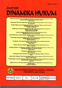 Jurnal DINAMIKA HUKUM - Vol.11 No.1, Januari 2011