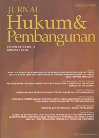 Jurnal Hukum & Pembangunan - Tahun Ke-43 No.1, Januari 2013