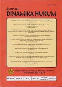 Jurnal DINAMIKA HUKUM - Volume 10 no.1, Januari 2010
