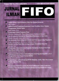 Jurnal Ilmiah FIFO Forum Sistem Informasi, Volume VIII/No.2/November/2016