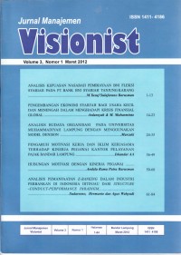 Jurnal Manajemen Visionist, Volume 3 Nomor 1, Maret 2012