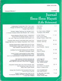 Jurnal Ilmu-Ilmu Hayati (Life Science) Volume 20 Nomor 1, Juni 2008