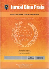 Jurnal Bina Praja, Journal of Home Affairs Governance, Volume 8 Issue 2, November 2016