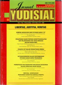 Jurnal Yudisial, Vol. 7 No. 3 Desember 2014