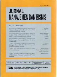 Jurnal Manajemen Dan Bisnis , Vol. 3 No. 1 , Oktober  2012