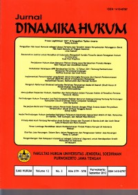 Jurnal DINAMIKA HUKUM - Volume 12 No.3, September 2012