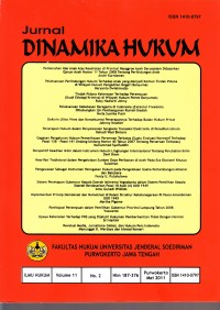 Jurnal DINAMIKA HUKUM - Vol.11 No.2, Mei 2011