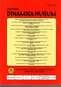 Jurnal DINAMIKA HUKUM - Volume 12 No.1, januari 2012