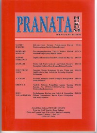 Pranata Hukum, Vol. 7 No. 2, Juli 2012, Jurnal Ilmu Hukum,