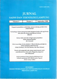 Jurnal Sains dan Teknologi Lampung, Volume 3 Nomor 2, September 2006