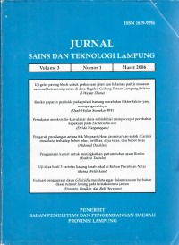 Jurnal, Sains dan Teknologi Lampung, Vol, 3 No. 1 Maret 2006