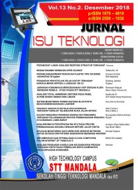 Jurnal ISU TEKNOLOGI Volume 13 No.2  Desember 2018