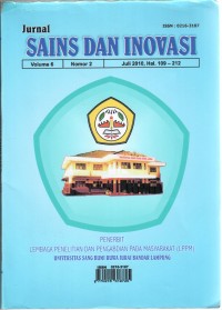 Jurnal Sains dan Inovasi, Volume 6 Nomor 2, Juli 2010