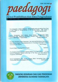 Paedagogi, Jurnal Pendidikan dan Ilmu Pengetahuan, Vol. 6 No.1, Maret 2010