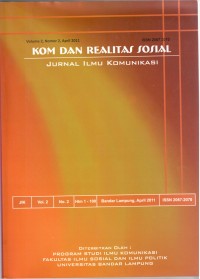 KOM DAN REALITAS SOSIAL, Jurnal Ilmu Komunikasi, Volume 2, Nomor 2, April 2011