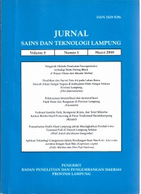 Jurnal Sains dan Teknologi Lampung, Volume 5 Nomor 1, Maret 2008