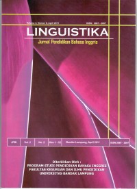 LINGUISTIKA, Jurnal Pendidikan Bahasa Inggris, Volume 2 Nomor 2, April 2011