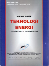 Jurnal Ilmiah Teknologi Energi, Volume 1 Nomor 13, Agustus 2011