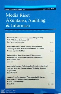 Media Riset Akuntansi, Auditing & Informasi, Vol 14, Nomor 2 Agustus 2014