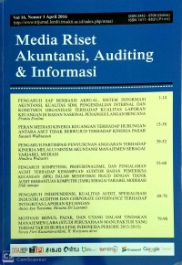 Media Riset Akuntansi, Auditing & Informasi, Vol 16, Nomor 1 April 2016