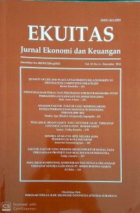 EKUITAS, Jurnal Ekonomi dan Keuangan, Vol. 18 No. 4 - Desember 2014