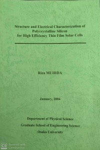 (Disertasi) Structure and Electrical Characterization of Polycrystalline Silicon for High Efficiency Thin Film Solar Cells