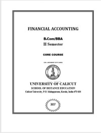 Financial Accounting : B.Com/BBA II Semester