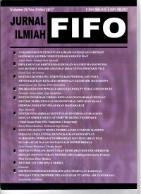 Jurnal Ilmiah FIFO Forum Sistem Informasi, Volume IX/No.Mei/2017