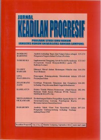 Jurnal Keadilan Progresif, Vol. 3 No.2, September 2012