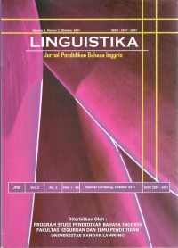 LINGUISTIKA, Jurnal Pendidikan Bahasa Inggris, Volume 2 Nomor 2, Oktober 2011