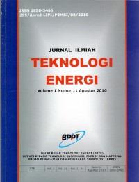 JURNAL ILMIAH TEKNOLOGI ENERGI, Vol.1 No.11, Agustus 2010