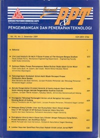 Jurnal PPT & PENGEMBANGAN DAN PENERAPAN TEKNOLOGI , Vol. VII ,NO.2 , Desember 2009