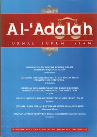 Al-'Adalah, Jurnal Hukum Islam, Vol. X No. 3, Januari 2012