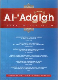 Al-'Adalah, Jurnal Hukum Islam, Vol. XI, No. 2, Juli 2013