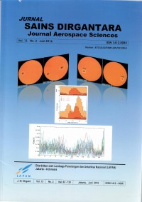 Jurnal Sains Dirgantara (Journal Aerospace Sciences) Vol. 13 No. 2, Juni 2016