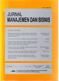 Jurnal Manajemen Dan Bisnis , Vol. 2 No. 2 , April 2012