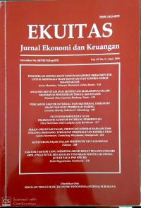 EKUITAS, Jurnal Ekonomi dan Keuangan, Vol. 19 No. 2 - Juni 2015