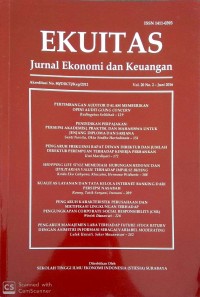 EKUITAS, Jurnal Ekonomi dan Keuangan, Vol. 20 No. 2 - Juni 2016