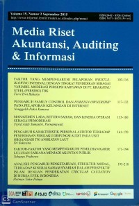 Media Riset Akuntansi, Auditing & Informasi, Vol 15, Nomor 2 September 2015