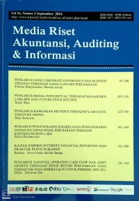 Media Riset Akuntansi, Auditing & Informasi, Vol 16, Nomor 2 September 2016