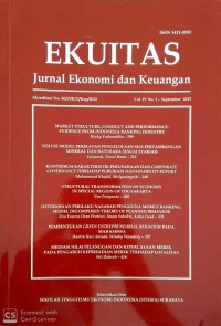 EKUITAS, Jurnal Ekonomi dan Keuangan, Vol. 19 No. 3 - September 2015