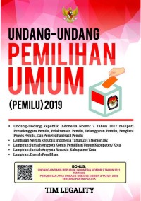 Undang-undang Pemilihan Umum (Pemilu) 2019