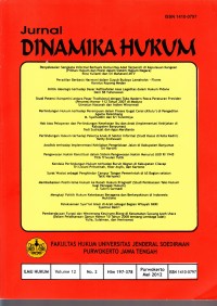 Jurnal DINAMIKA HUKUM - Volume 12 No.2, Mei 2012