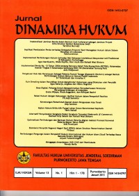 Jurnal DINAMIKA HUKUM - Volume 13 No.1, Januari 2013