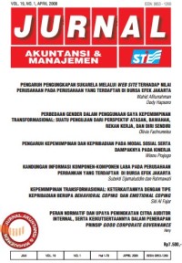 (FEB) Jurnal Akuntansi & Manajemen, Vol. 19, No. 1, April 2008